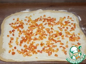 Пирог с творожным сыром и персиками