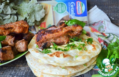 Лепёшки с сыром и зеленью