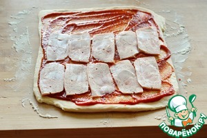 Разборный пирог с ветчиной и сыром