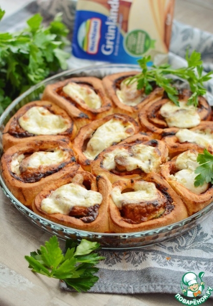 Разборный пирог с ветчиной и сыром