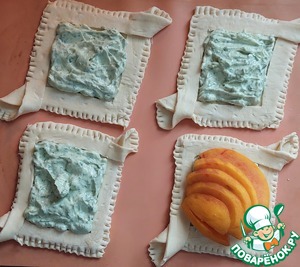 Слойки с персиками и мятным кремом Слойки с персиками и мятным кремом