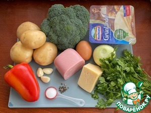 Овощные котлеты с сыром и ветчиной Овощные котлеты с сыром и ветчиной