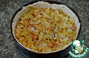 Заливной пирог с капустой и сыром
