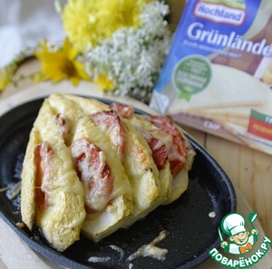 Веер из кабачков в духовке Веер из кабачков в духовке