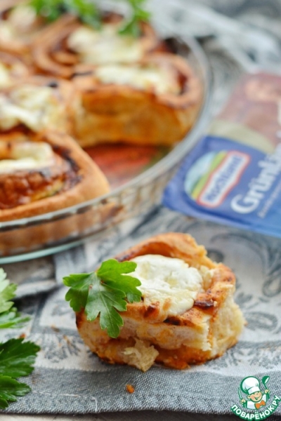 Разборный пирог с ветчиной и сыром