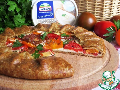 Галета с плавленым сыром и томатами