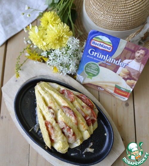 Веер из кабачков в духовке Веер из кабачков в духовке