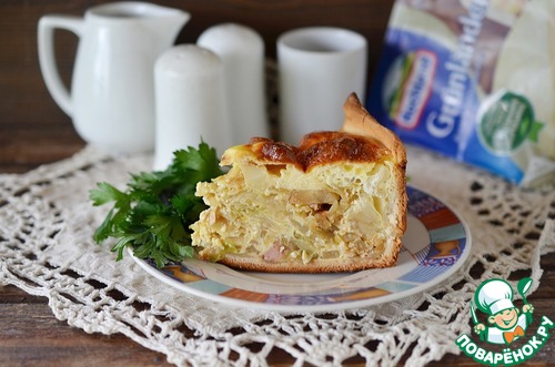 Заливной пирог с капустой и сыром