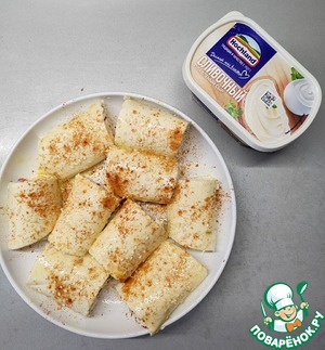 Рулетики из лаваша с плавленым сыром и перцем