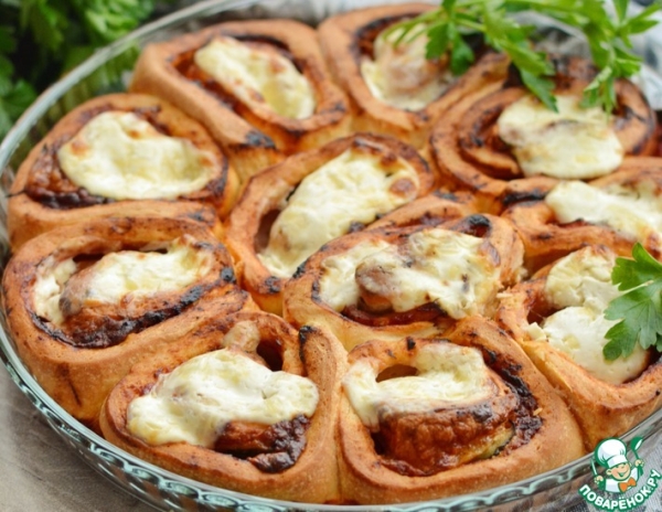 Разборный пирог с ветчиной и сыром