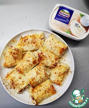 Рулетики из лаваша с плавленым сыром и перцем