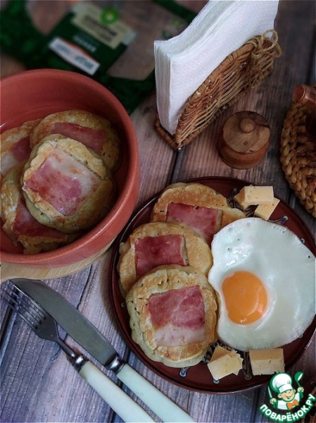 Овсяные оладьи с припёком из индейки Овсяные оладьи с припёком из индейки