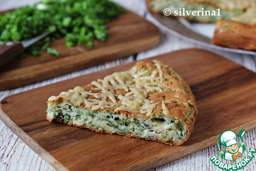 Пирог с зелёным луком и курицей Пирог с зелёным луком и курицей