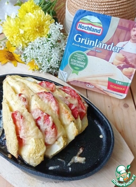 Веер из кабачков в духовке Веер из кабачков в духовке