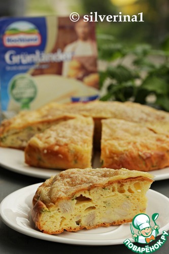 Пирог с зелёным луком и курицей Пирог с зелёным луком и курицей
