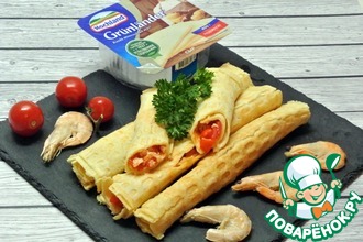 Булочка с лососем и сыром