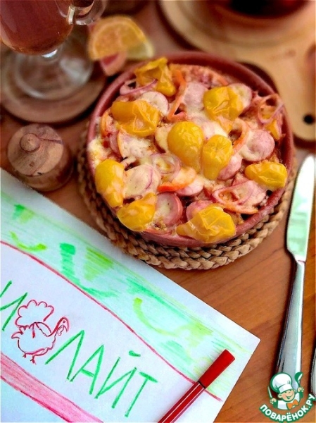 Быстрый завтрак из СВЧ "Почти пицца"