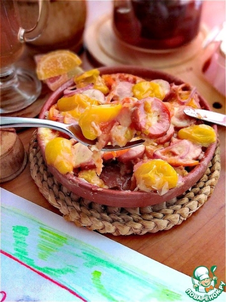 Быстрый завтрак из СВЧ "Почти пицца"