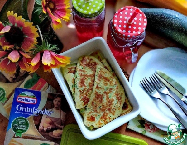 Кабачковые блины с сыром