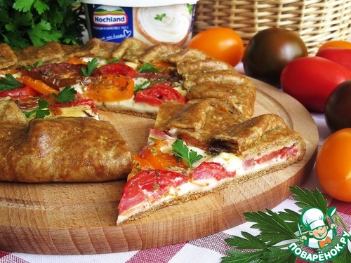 Галета с плавленым сыром и томатами