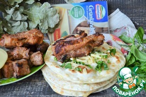 Лепёшки с сыром и зеленью