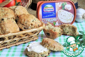 Сконы с плавленым сыром и грибами