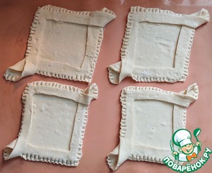 Слойки с персиками и мятным кремом Слойки с персиками и мятным кремом