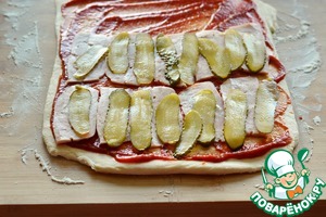 Разборный пирог с ветчиной и сыром