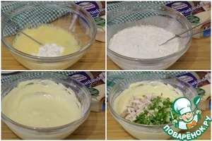 Пирог с зелёным луком и курицей Пирог с зелёным луком и курицей