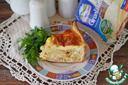 Заливной пирог с капустой и сыром