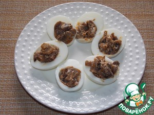 Фаршированные яйца с грибами и сыром Фаршированные яйца с грибами и сыром