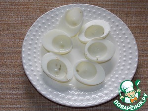 Фаршированные яйца с грибами и сыром Фаршированные яйца с грибами и сыром