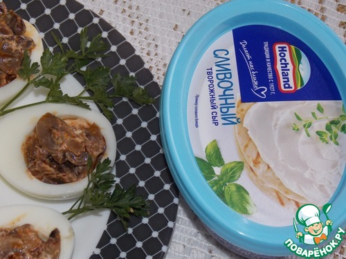 Фаршированные яйца с грибами и сыром Фаршированные яйца с грибами и сыром