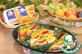 Хлебные рулетики с овощами и сыром