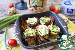 Кабачково-баклажанные рулетики с начинкой из авокадо