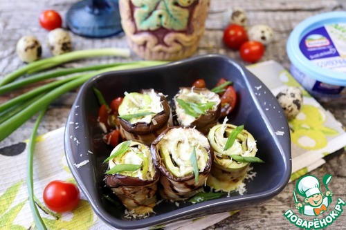 Кабачково-баклажанные рулетики с начинкой из авокадо