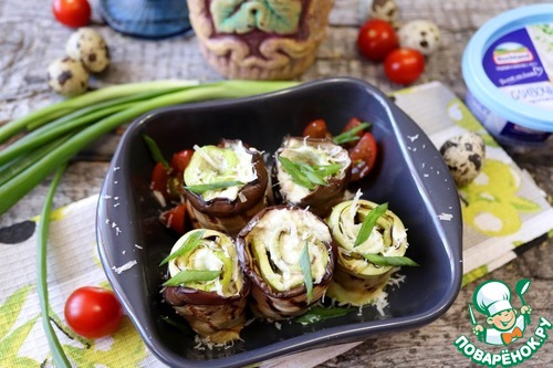 Кабачково-баклажанные рулетики с начинкой из авокадо