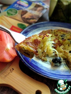 Картофельная запеканка на сковороде