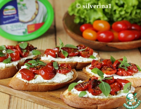 Кростини с запеченными томатами Кростини с запеченными томатами