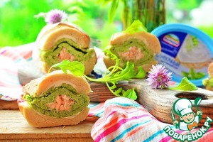 Омлетный рулет с горбушей в багете Омлетный рулет с горбушей в багете