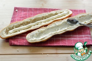 Омлетный рулет с горбушей в багете Омлетный рулет с горбушей в багете