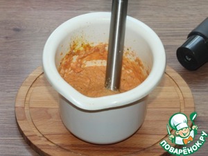 Овощное суфле с сосисками из индейки