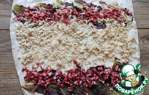 Рулет из лаваша с сыром и курицей Рулет из лаваша с сыром и курицей