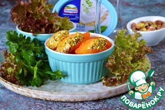 Рыба с сыром под кабачковой чешуей