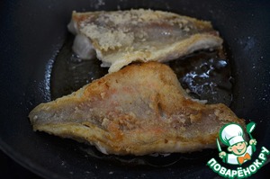 Рыба с сыром под кабачковой чешуей