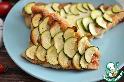 Рыба с сыром под кабачковой чешуей
