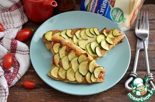 Рыба с сыром под кабачковой чешуей