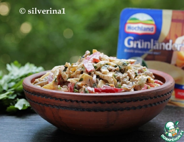 Салат из баклажанов с яичными блинчиками