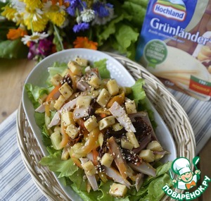 Салат из копчёной курицы и сыра