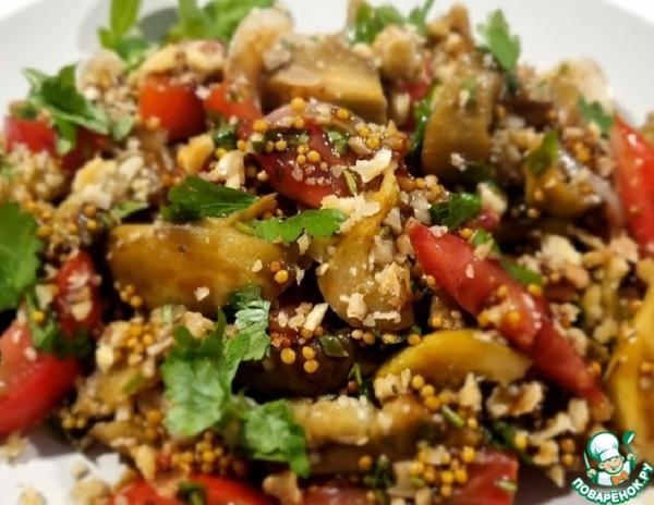 Салат из запеченных баклажанов